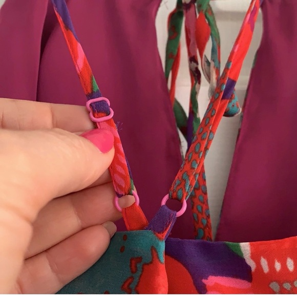 Anthropologie Maeve Tarana boho maximalist print Maxi Dress red 12 L - Picture 6 of 8